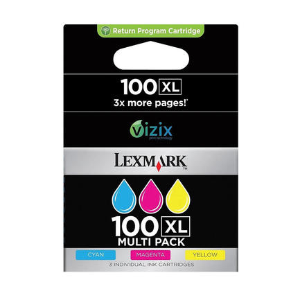 Lexmark NO.100XL 14N1204 Original Color Ink Cartridge Combo High Yield C/M/Y