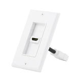 PrimeCables WP 7330 HDMI Wall Plates HDMI Wall Plate Two Piece Inset with 4 Inch Built in Flexible HDMI Extension White Prime