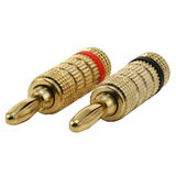 PrimeCables Cab Audio 2801 Banana Plugs High Quality Gold Plated Speaker Banana Plugs Closed Screw Type 1 Pair Primecables