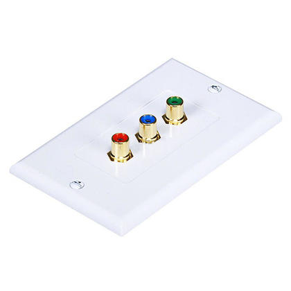 3 RCA Component Two-Piece Inset Wall Plate (RGB), Coupler Type  - Monoprice®