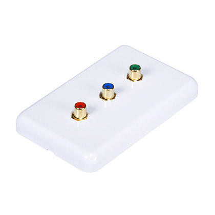 3 RCA Component Wall Plate (RGB), Coupler Type  - Monoprice®