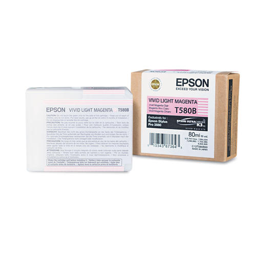 Epson T580B00 Original Ultrachrome Vivid Light Magenta K3 Ink Cartridge