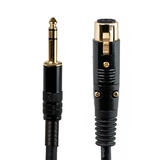 PrimeCables Cab 4767 Professional Audio Cables 1 5ft Premier Series XLR Female to 1 4inch TRS Male 16AWG Cable Gold Plated Pr