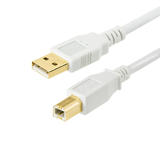 Monoprice Canada Cab 8614 All USB 2 0 USB 2 0 A Male to B Male 28 24AWG Cable Gold Plated WHITE 5 lengths available Monoprice
