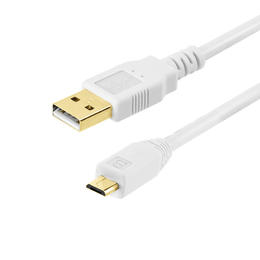Monoprice Canada Cab 8639 All USB 2 0 USB 2 0 A Male to Micro 5pin Male 28 24AWG Cable w Ferrite Core Gold Plated WHITE 5 len