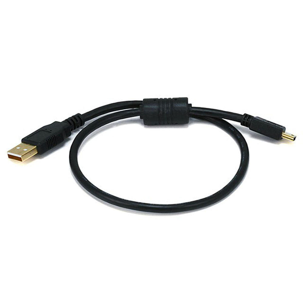 USB 2.0 A Male to Mini B 5pin Male 28/24AWG Cable w/Ferrite Core (Gold ...