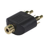 PrimeCables Cab 7198 Audio Adapters 3 5mm TRS Stereo Jack to 2x RCA Plug Splitter Adapter Gold Plated PrimeCables