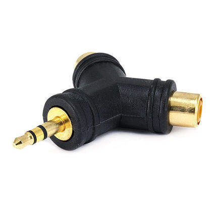 3.5mm TRS Stereo Plug to 2x RCA Jack Splitter Adapter, Gold Plated (Y type) - Monoprice®