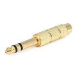 Monoprice Canada Cab 7177 Audio Adapters Metal 6 35mm 1 4 Inch Stereo Plug to RCA Jack Adaptor Gold Plated Monoprice