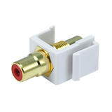 Monoprice Canada Cab 6548 Audio Video keystone Jacks Keystone Jack Modular RCA w Red Center White Monoprice