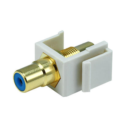 RCA modulaire avec jack keystone central bleu - ivoire - Monoprice®
