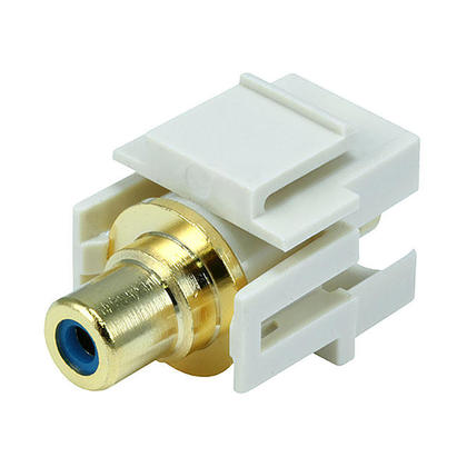 Modular RCA w/Blue Center Keystone Jack, Flush Type - Ivory - Monoprice®