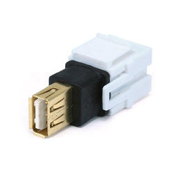 Monoprice Canada Cab 6561 USB 2 0 Adapters Keystone Jack USB 2 0 A Female to A Female Coupler Adapter Flush Type White Monopr