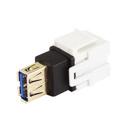 Monoprice Canada Cab 7836 USB 3 0 Adapters Keystone Jack USB 3 0 A Female to A Female Coupler Adapter Flush Type White Monopr