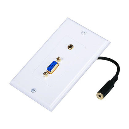 Plaque murale audio stéréo VGA / 3,5 mm (plaquée or) - Monoprice®