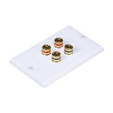 Monoprice Canada Cab 3325 Audio Video Wall Plates High Quality Banana Binding Post Two Piece Inset Wall Plate for 2 Speakers 