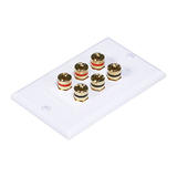 Monoprice Canada Cab 3538 Audio Video Wall Plates High Quality Banana Binding Post Two Piece Inset Wall Plate for 3 Speakers 
