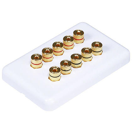 High Quality Banana Binding Post Wall Plate for 5 Speaker - Coupler Type - Monoprice®
