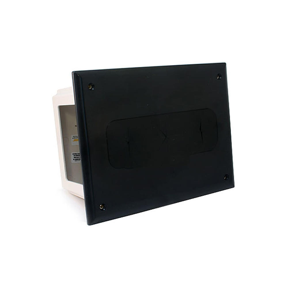 Recessed Media Box Wall Plate for Media Cables, Black Monoprice®