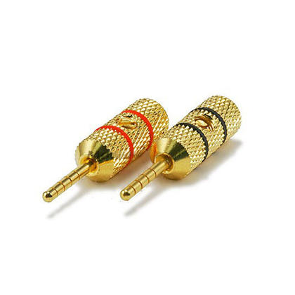 High Quality Gold-Plated (non-banana) Speaker Pin Plugs, Pin Crimp Type, 1 Pair - Monoprice®