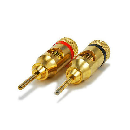 High Quality Copper (non-banana) Speaker Plugs - Pin Screw Type, 1 Pair - PrimeCables®