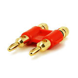 PrimeCables Cab 2944 Banana Plugs Dual High Quality Copper Speaker Banana Plugs JX 74052 Red PrimeCables
