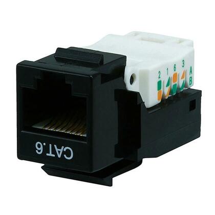 Cat6 RJ45 Toolless Keystone - Black - Monoprice®