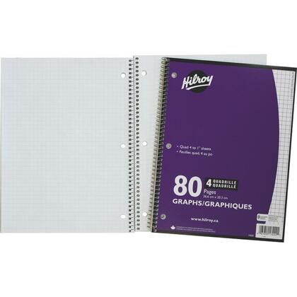 Hilroy® Executive 1-Subject Quad-Ruled Wirebound Notebook, Assorted Color, 1 Pack