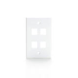 PrimeCables Cab 6731 Keystone Wall Plates Surface Mount Boxes Wall Plate for Keystone 4 Hole White PrimeCables