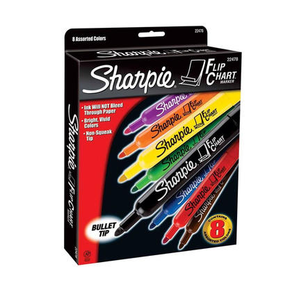 Sharpie® Flip Chart Markers, Bullet point, 8 Colors, 8/Set 431635