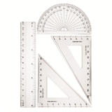 Westcott 11104 Rulers Protractors Triangles Compasses Westcott 4pc Math Pack Geometry Tools