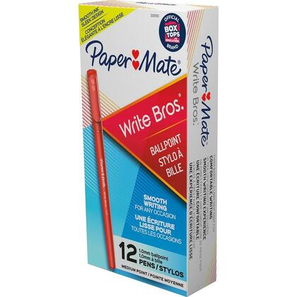 PaperMate® Write Bros® Ballpoint Stick Pens, 1.0mm Medium Point, 12 / Box
