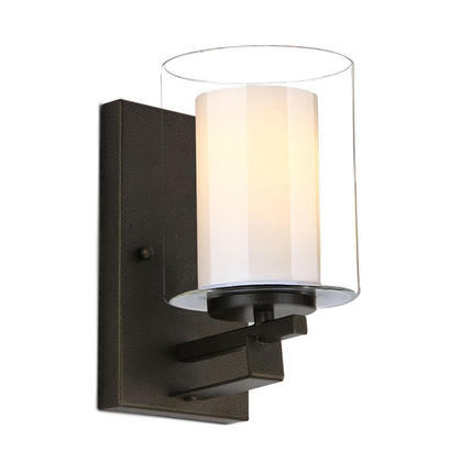 Double Shade Black Painting 1 light Wall Lamp Contemporary Lighting