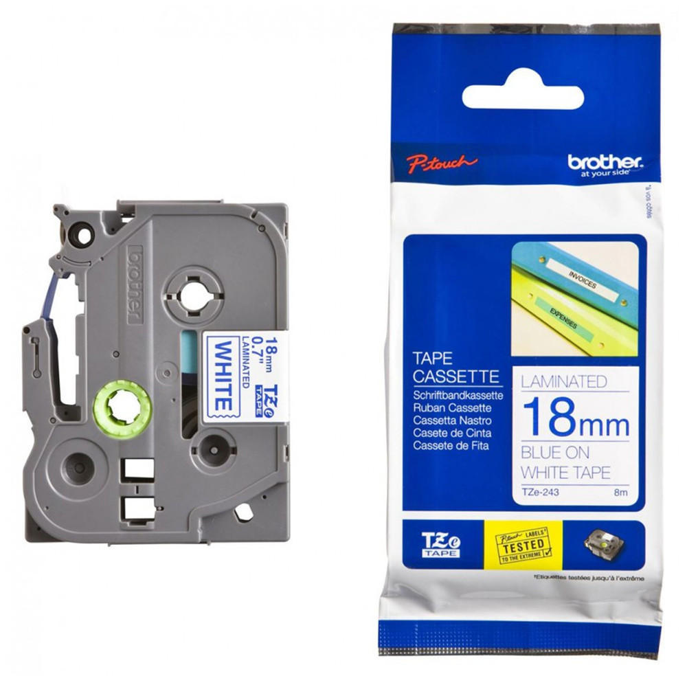 tmRk☺︎ページ　TSCO-243/CC Brother TZe-243 Original Label Tape, 18mm (0.7''), Blue on White