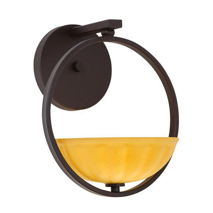Bowl Shade Bronze Finish 1 Light Wall Lamp Contemporary Lighting