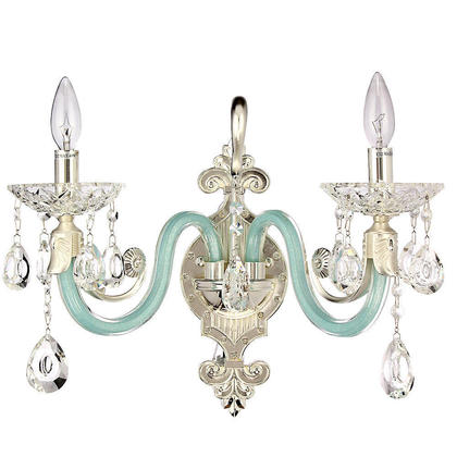 Zinc-alloy2 lights Crystal Wall Lamp Blue glass tube Modern Lighting