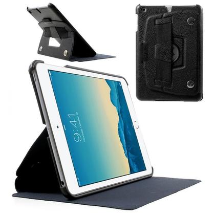Detachable Tri-fold Leather Rotating Smart Case for iPad mini 1/2/3, Black