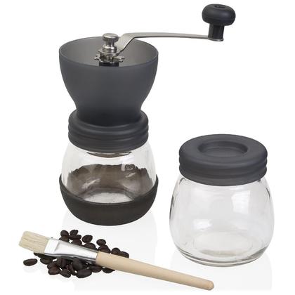 Ceramic Coffee Mill, Hand Crank Manual Burr Coffee Grinder - Adjustable to Different Grind Sizes Includes Brush for Easy Clean