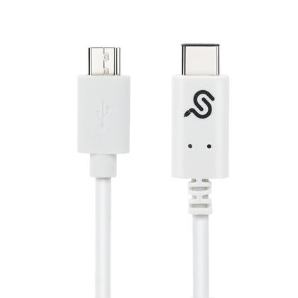 USB-C TO Micro USB 2.0 B Male to Male Cable - White - PrimeCables®