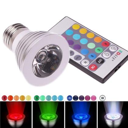 3W E27 16 Color 80LM LED RGB Magic Light Bulb Lamp with Wireless Remote Control
