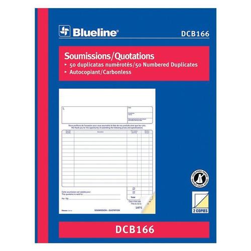 Blueline® Quotation Book Carbonless Numbered Forms Bilingual (DCB166) 393116