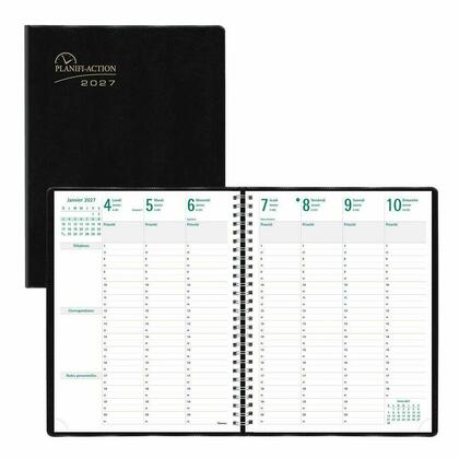 Blueline® Timanager® Weekly/Monthly Planner, 13-Month, 11" x 8-1/2", Black
