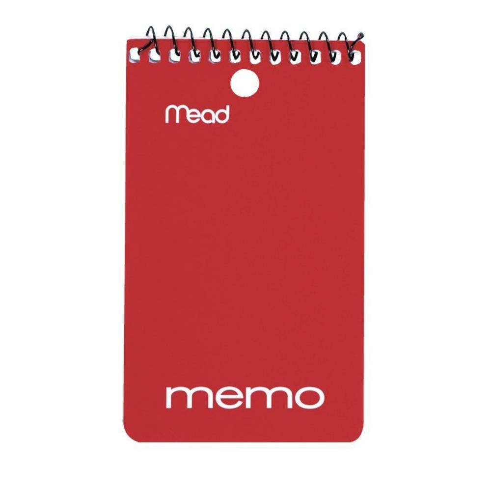 Mead® Poly Memo Book with NarrowRuled Paper and Single Wire Binding