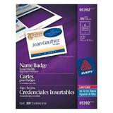 Avery n 099 05392 Labels Avery Identification Badge Insert Refills for Ink Jet and Laser Printers 65 Lbs Box of 300 4 x 3 Box