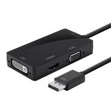 Monoprice Canada Cab 12802 DisplayPort Cables DisplayPort 1 2a to 4K HDMI Dual Link DVI and VGA Passive Adapter Black Monopri
