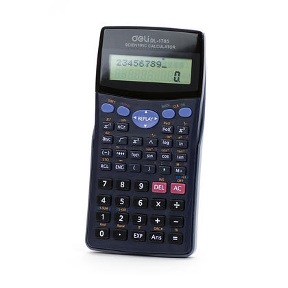 DELI 2-Line Display 10+2 Digits Engineering / Scientific Calculator (Dark Grey,1705 )