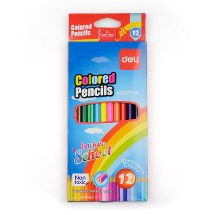 DELI 37123 Nontoxic Colored Triangular Pencil Set (Assorted Colours)