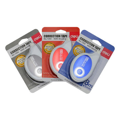 DELI 7202 Correction Tape, 5mm × 8m (Assorted Colours)  