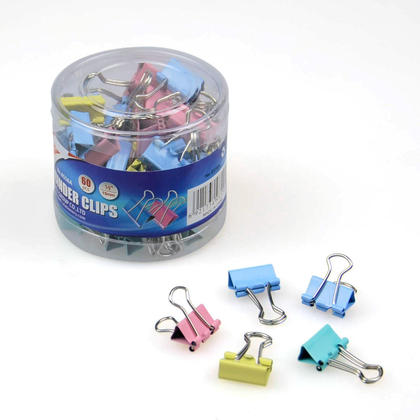 DELI 8556 15mm Colorful Binder Clip, 60pcs / tub (Assorted Colours) 