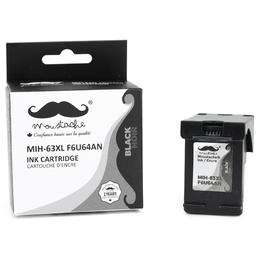 Moustache HP 63XL BK OfficeJet 4650 Remanufactured HP 63XL F6U64AN Black Ink Cartridge High Yield Moustache